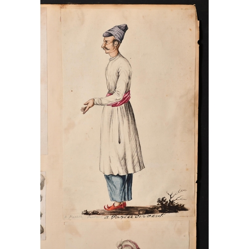 56 - 19th Century English School. 'A Musician', Watercolour, Inscribed, contained in an album, 8' x 6' (2... 