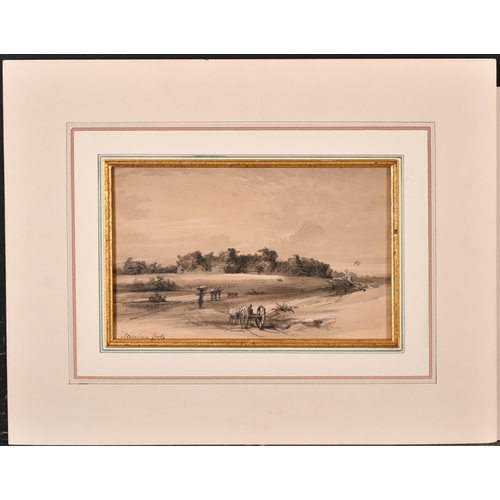 60 - 19th Century English School. 'At Bauda', Watercolour, Inscribed in pencil, 2.85' x 3.2' (4.8 x 8cm) ... 