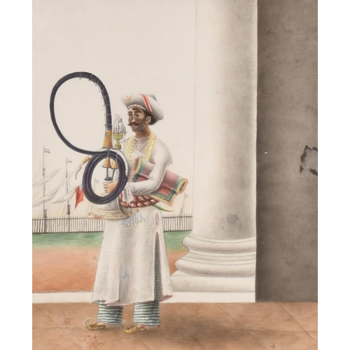 61 - 19th Century English School. A Man with a Shisha, Watercolour, 8.5' x 7.25' (21.6 x 18.3cm) and thre... 