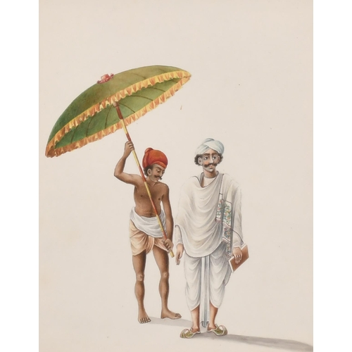 61 - 19th Century English School. A Man with a Shisha, Watercolour, 8.5' x 7.25' (21.6 x 18.3cm) and thre... 