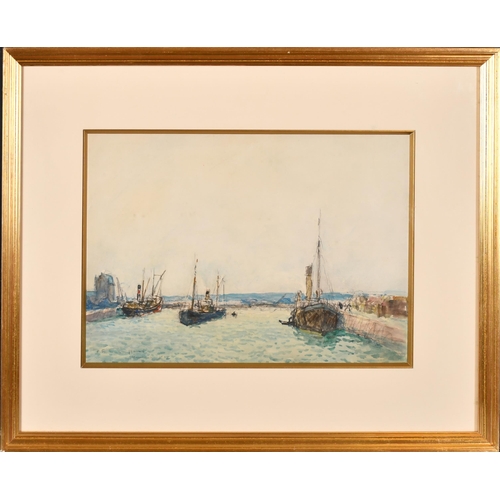 63 - Ferdinand Fortune Truffaut (1866-1955) French. 'Deauville: le Bassin', Watercolour, Signed, and insc... 