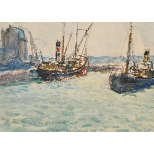 63 - Ferdinand Fortune Truffaut (1866-1955) French. 'Deauville: le Bassin', Watercolour, Signed, and insc... 