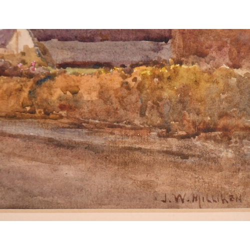 64 - Joseph William Milliken (1865-1945) British. A Village scene, Watercolour, Signed, 7.25' x 11.25' (1... 