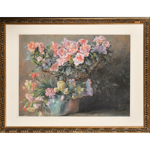 69 - Emile-Henri Brunner Lacoste (1838-1881) French. 'Roses', Pastel, Signed, 20.5' x 28' (52.1 x 71.1cm)