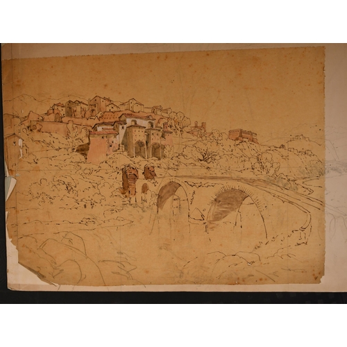 75 - Thomas Miles Richardson Jnr (1813-1890) British. 'Naples from above Santa Teresa', Ink on tracing pa... 