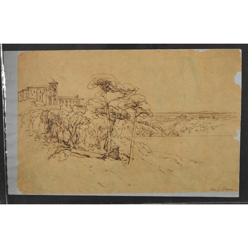 75 - Thomas Miles Richardson Jnr (1813-1890) British. 'Naples from above Santa Teresa', Ink on tracing pa... 