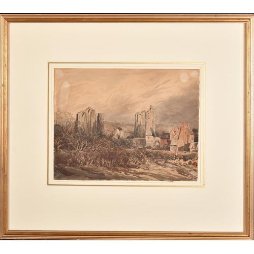 79 - Reverend John Louis Petit (1801-1868) British. 'Croxden Abbey', Watercolour, Inscribed, 9.75' x 12.7... 