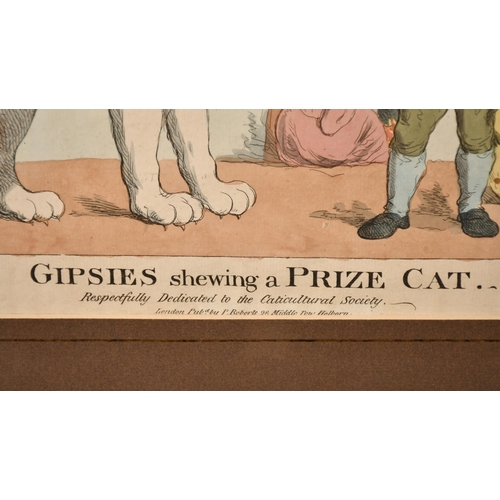 8 - George Moutard Woodward (1760-1809) British. 'Gipsies Shewing a Prize Cat', Etched by Roberts, 8.75'... 