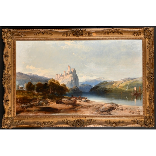 88 - Henry Bright (1810-1873) British. 'Lanech Castle, On the Rhine', Oil on canvas, Signed and dated 185... 