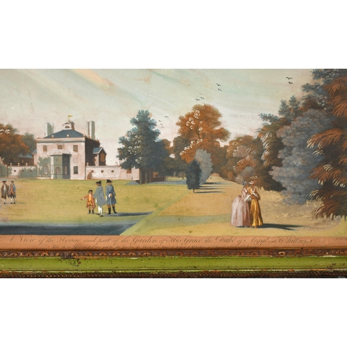 9 - William Woollett (1735-1785) British. 'A View of the House and part of the Garden of His Grace the D... 