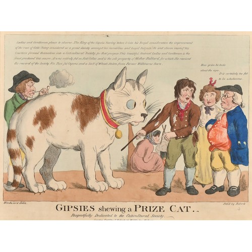 8 - George Moutard Woodward (1760-1809) British. 'Gipsies Shewing a Prize Cat', Etched by Roberts, 8.75'... 