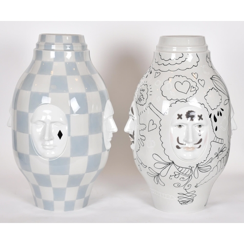 150 - Jaime Hayon (1974-    ) Spanish. Conversation Vase I and II, Porcelain ceramic, 21