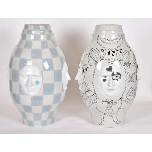 150 - Jaime Hayon (1974-    ) Spanish. Conversation Vase I and II, Porcelain ceramic, 21