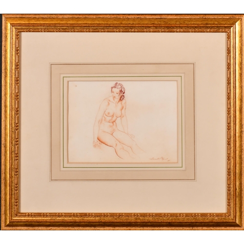 161 - William Russell Flint (1880-1969) British. A Seated Nude, Sanguine, Signed, and inscribed on a label... 