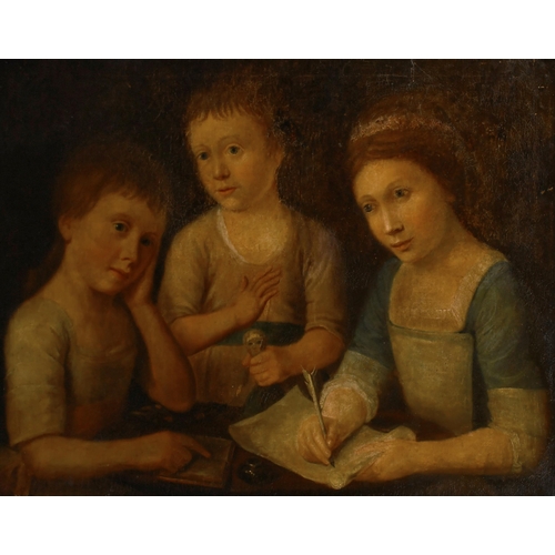 19 - Circle of Catherine Read (1723-1778) British. Study of Three Children, Oil on canvas, unframed 22