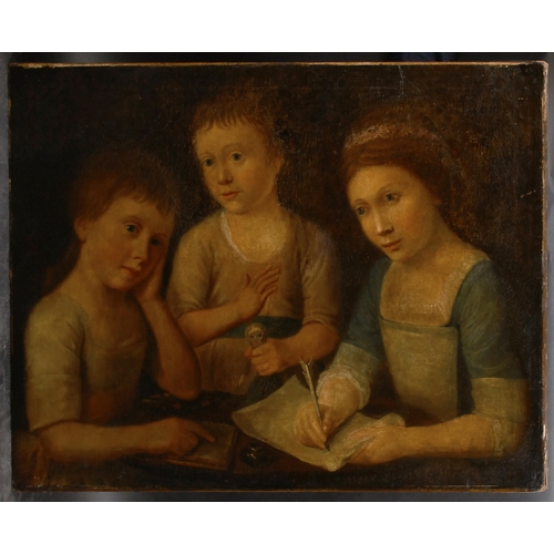 19 - Circle of Catherine Read (1723-1778) British. Study of Three Children, Oil on canvas, unframed 22