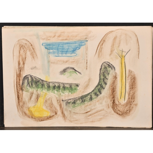 202 - Circle of Henry Moore (1898-1986) British. Untitled, Mixed media, unframed, 15