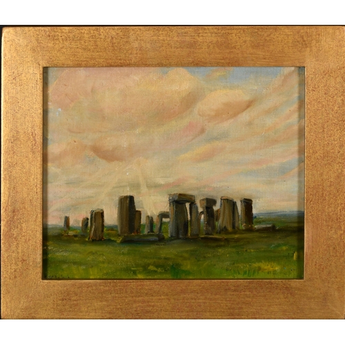 207 - Charles Henry Harrison Burleigh (1869-1956) British. 'Stonehenge', Oil on canvas, Signed, 10