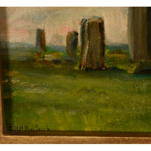 207 - Charles Henry Harrison Burleigh (1869-1956) British. 'Stonehenge', Oil on canvas, Signed, 10