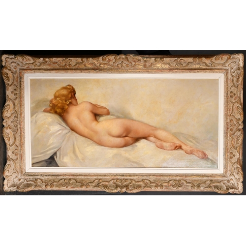 211 - 20th Century French School. A Reclining Nude, Oil on canvas, 15.75