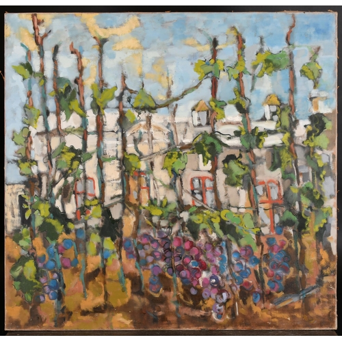 229 - Dick Romyn (1915-2007) British. A Garden Scene, Oil on canvas, Signed, unframed 27.5