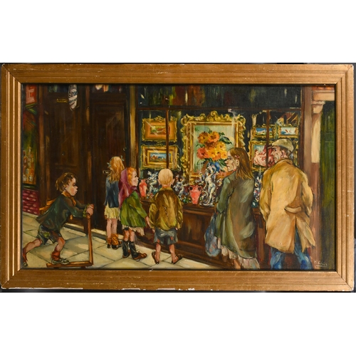 252 - Hedi Schick (1906-1999) British/Austrian. Antique Shop Window, Oil on canvas, Signed, and inscribed ... 