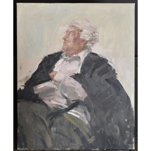 289 - Tom Coates (1941-2023) British. 'Portrait of a past Conservative MP', Oil on canvas, unframed, 30