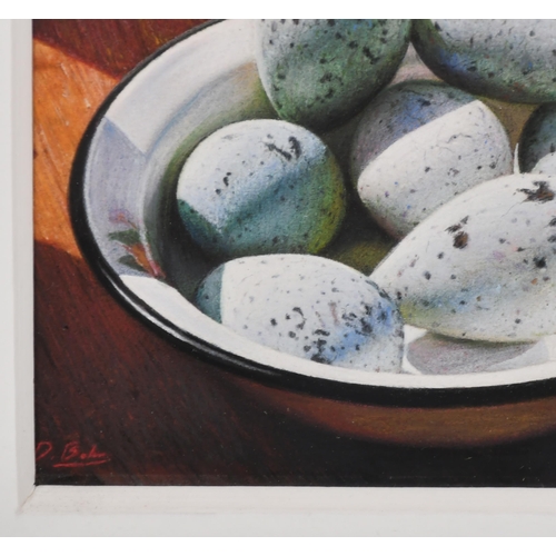 308 - Darren Baker (1976-    ) British. 'Bowl of Murree Eggs', Mixed media, Signed, and inscribed on a lab... 