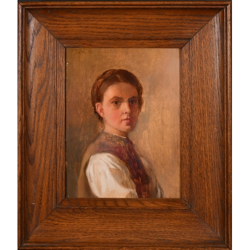 310 - Toni Roth (1899-1971) German. Portrait of a Young Girl, Oil on panel, Signed and dated 19, 8.25