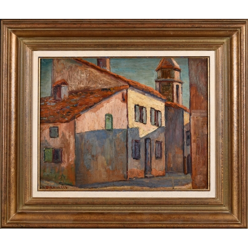 313 - L Drouilly (20th-21st Century) French. Street Scene, Oil on board, Indistinctly signed, 13