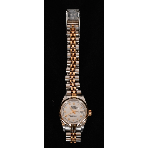 331 - Rolex Oyster Perpetual Datejust watch, bi colour metal,  model 69173 , internal bracelet length appr... 