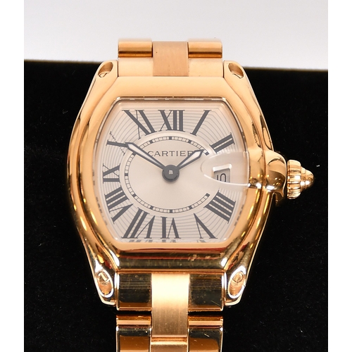 332 - Cartier Gentlemans Roadster 18ct gold watch, ref 2576, dial with Roman numerals, 59855CE on reverse ... 