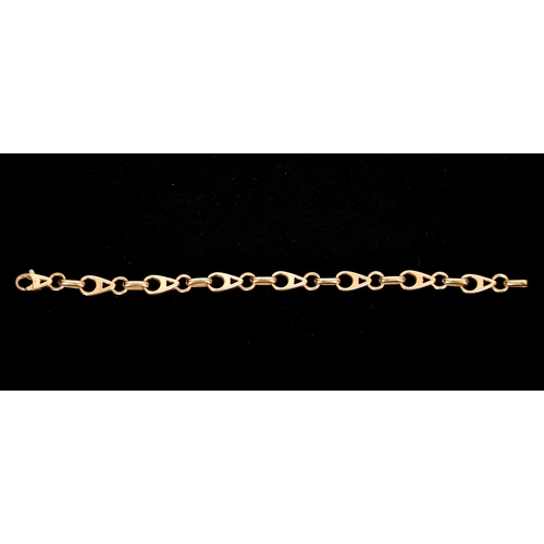 348 - Asprey gold bracelet, signed, and marks for 18ct, length 18 cm