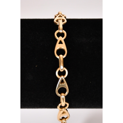 348 - Asprey gold bracelet, signed, and marks for 18ct, length 18 cm