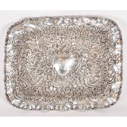 356 - Silver pieced bowl with chased decoration, 314 grams