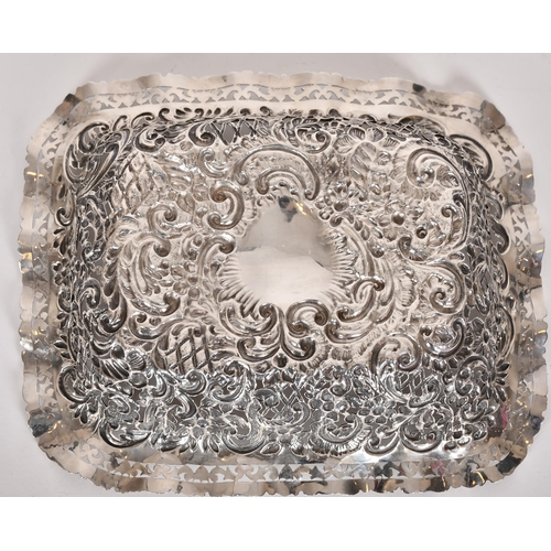 356 - Silver pieced bowl with chased decoration, 314 grams