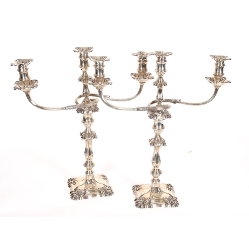 361 - A pair of silver candelabra, maker Thomas Bradbury & Son,  Sheffield 1860, weights 1969 grams and 19... 