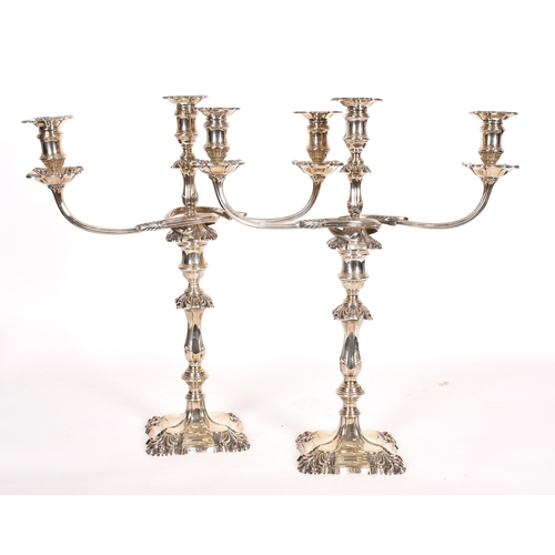 361 - A pair of silver candelabra, maker Thomas Bradbury & Son,  Sheffield 1860, weights 1969 grams and 19... 