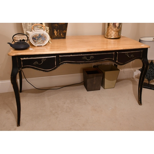 516 - French style writing table with drawers, 78 x 150 x 76cm