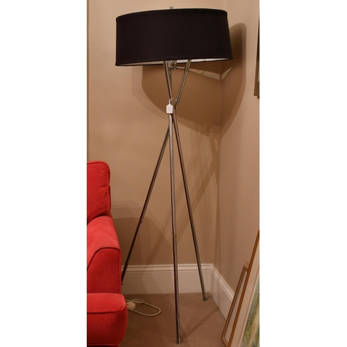 517 - Table lamp with minored finish 'Le Soleil Malines' and a contemporary standard lamp on a tripod base... 