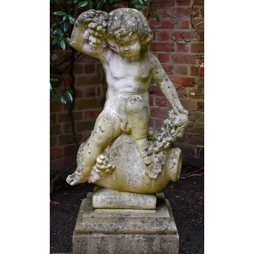 537 - A composition figure of a putti, 79 x 47 x 36cm