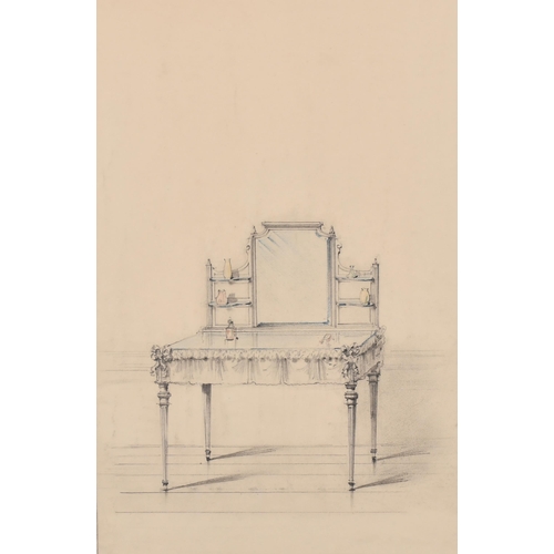 63 - 19th Century French School. A Collection of Furniture Designs, Watercolour and pencil, unframed 9