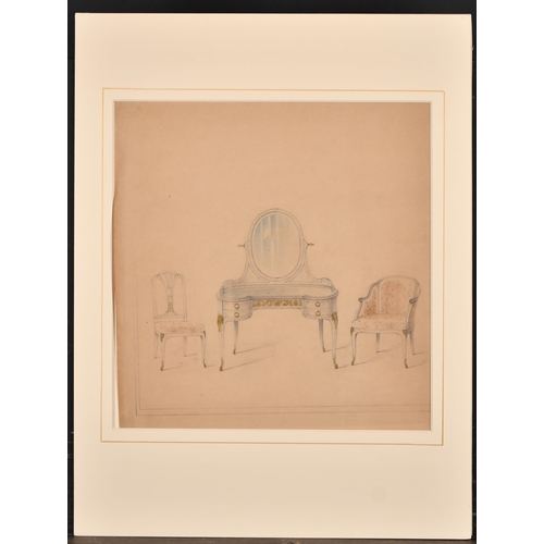 63 - 19th Century French School. A Collection of Furniture Designs, Watercolour and pencil, unframed 9