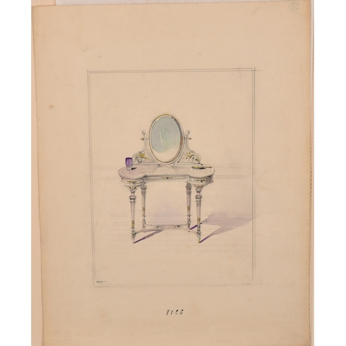 63 - 19th Century French School. A Collection of Furniture Designs, Watercolour and pencil, unframed 9