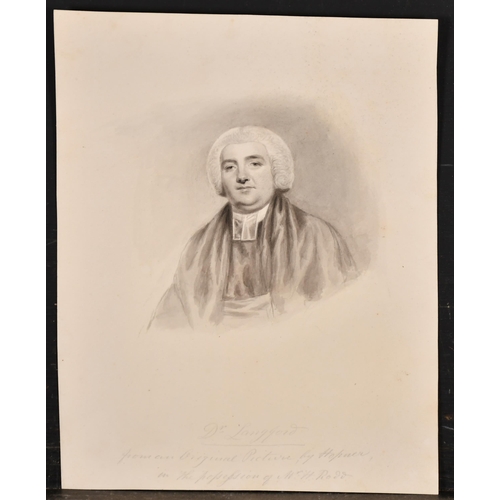 7 - After John Hoppner (1758-1810) British. Portrait of Doctor Langford, Watercolour, Inscribed in penci... 