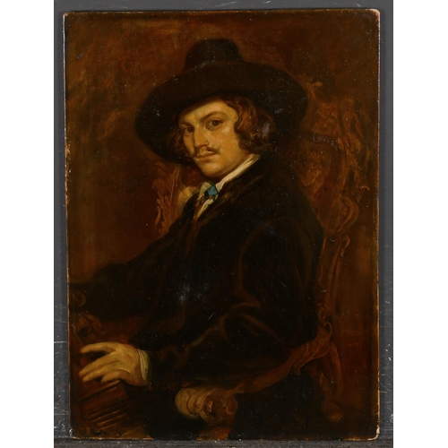 75 - 19th Century English School. Portrait of a Seated Man, Oil on panel, unframed 13.5