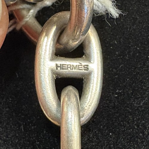 349 - Hermes silver necklace of stirrup links, signed, French control marks, 103 grams