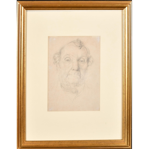 159 - Charles Fairfax Murray (1849-1919) British. Portrait of Mr Mason, Pencil, Inscribed on a label verso... 