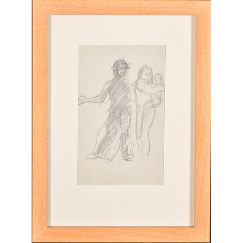 160 - Augustus John (1878-1961) British. A Study of Figures, Pencil, Inscribed verso, 7.5