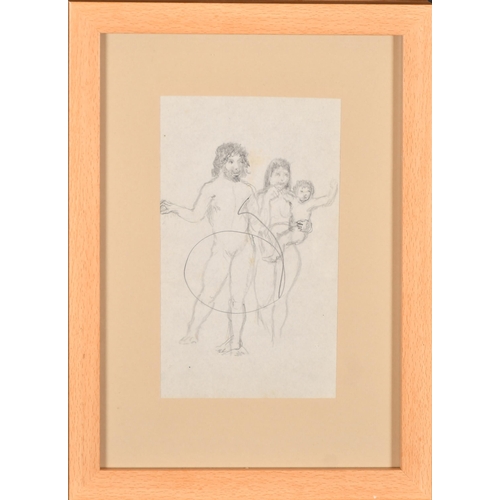 160 - Augustus John (1878-1961) British. A Study of Figures, Pencil, Inscribed verso, 7.5